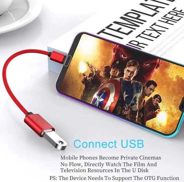 Alt view image 5 of 5 - Type C USB 2.0 A Female To Type-C Male Adapter Cable For    Mole Smartphone Tablet Flash Drive