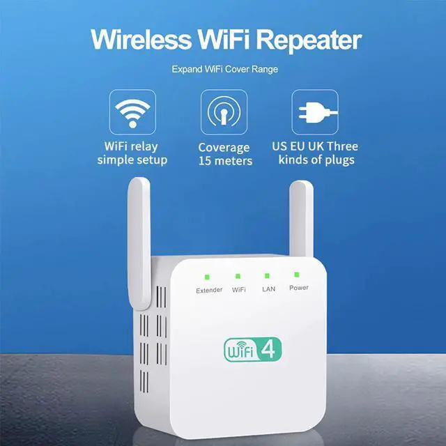 Main image of 2.4G WiFi Repeater Pro 300M Amplifier Network Expander Router Power Extender Roteador 2 Antenna for Router Wi-Fi