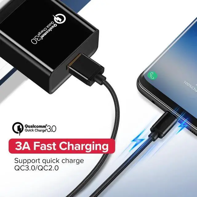 Alt view image 3 of 5 - USB Type C Cable for  S9 S10 Quick Charge 3.0 Cable USB C Fast Charging for  P30  Redmi note 8 7 Wire