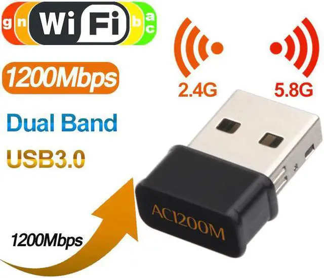 Alt view image 2 of 5 - USB3.0 Wifi Adapter 1200Mbps Dual Band 2.4Ghz 5.8Ghz RTL8812BU Wireless WiFi Network card for Desktop Laptop Drop Shipping