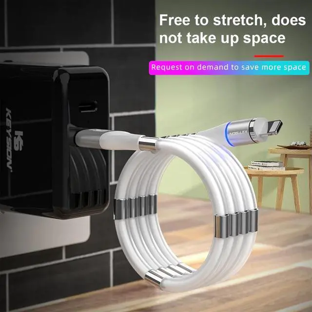 Alt view image 2 of 5 - 3A Quick Magnetic Charger 3.0 Micro USB Cable for iPhone   Fast Magnetic Phone Charging Cord Type C Cable