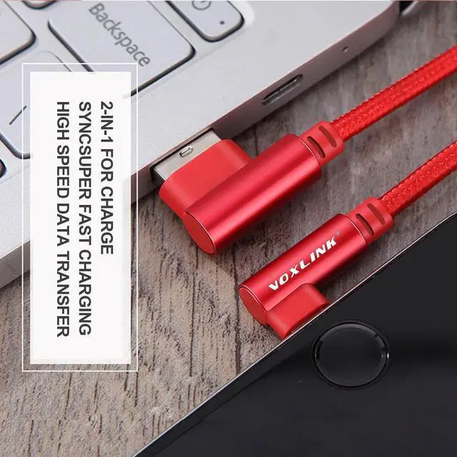 Alt view image 3 of 5 - USB Type C 90 Degree Fast Charging usb c cable Type-c  Cord Charger usb-c For  S8 S9 Note 9 8  mi8 mi6