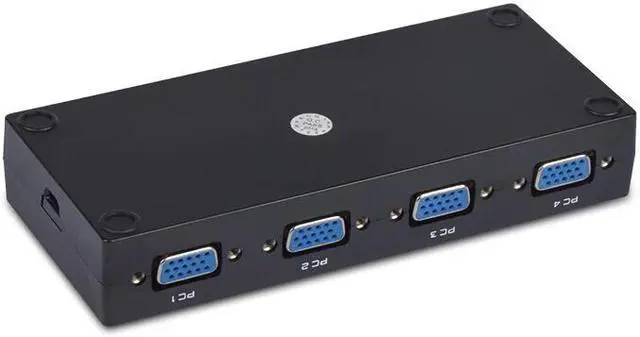 Alt view image 5 of 5 - 4 Port KVM Switch Box  With Desktop Controller USB Switch multiple computers share USB device monitor Send Connector Wire