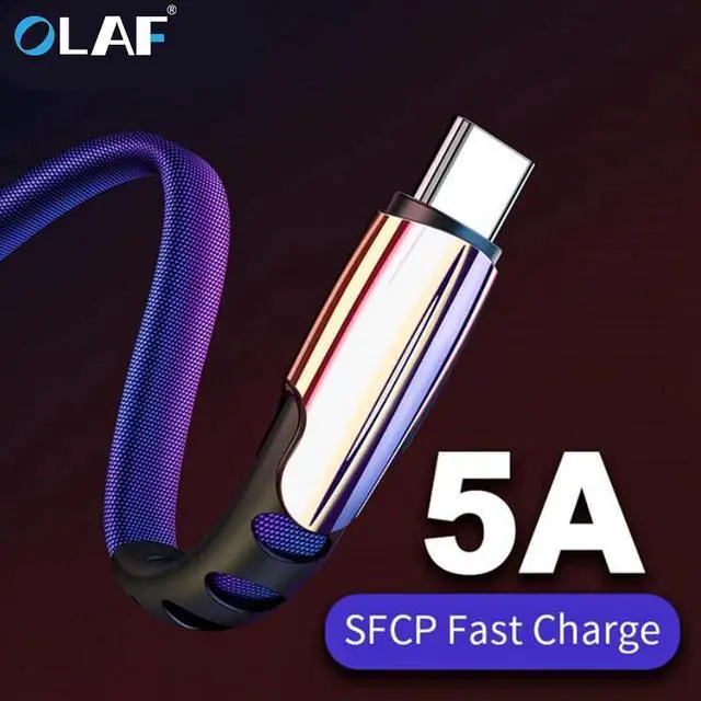Main image of 5A USB Type C Cable Fast Charging USB C  Cord Phone Charger For  S9 S8 Note 9 8  P20 pocophone F1 Type-C Cable