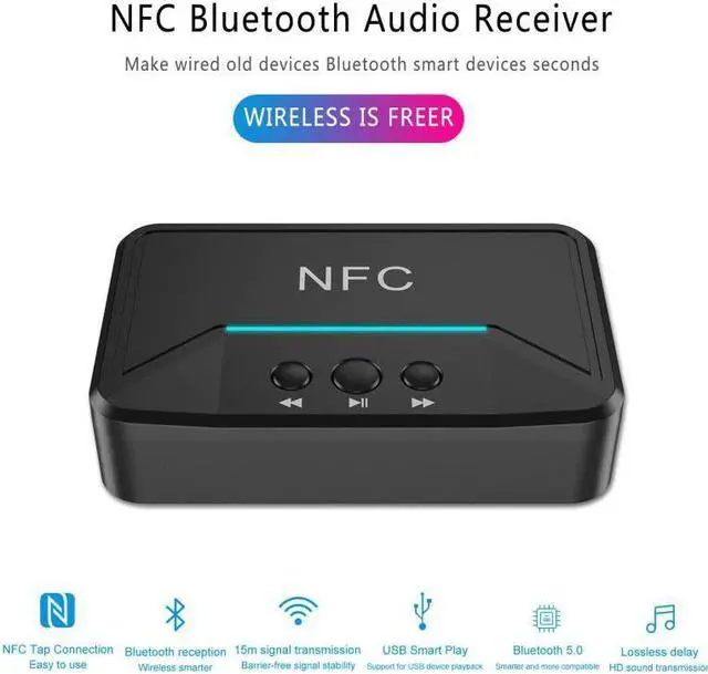 Main image of Bluetooth 5.0 Receiver RCA NFC 3.5mm Jack Aux USB Audio Adapter 3.5mm 2RCA Audio Port Bluetooth Audio Receiver
