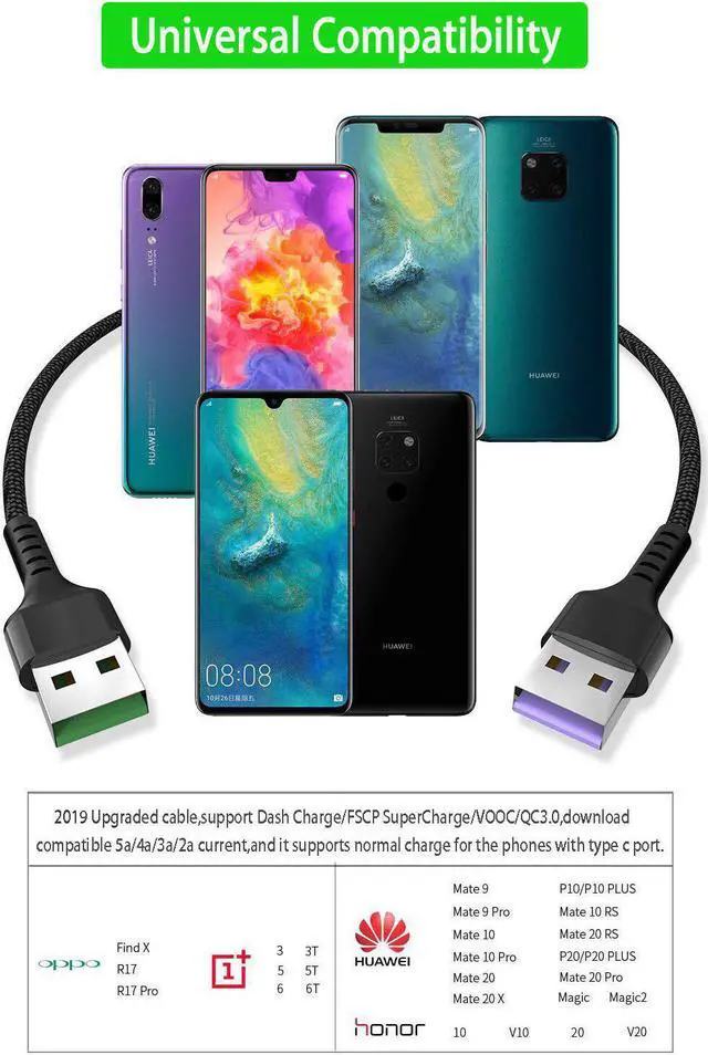 Alt view image 5 of 5 - USB Type C Cable 5V 4A Warp Dash Charge for  Dash Cable for  8 7 Pro 7t 8Pro  Super VOOC Charging Cabel Usb C