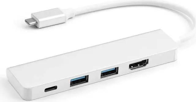 Alt view image 5 of 5 - Adapter Hub 4in1 2 USB 3.0 Ports USB-C Power Charge Port + 4K For Macbook Pro Air//Dell Type C Port