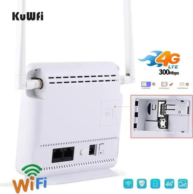 Alt view image 3 of 5 - Unlocked 300Mbps Wifi Routers 4G LTE CPE Mobile Router,Two LAN Port Support SIM card and Europe/Asia/Middle East/Africa