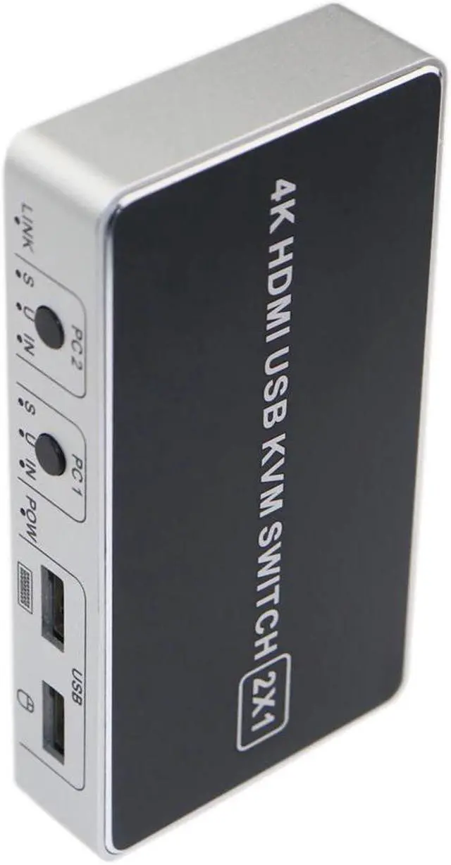 Alt view image 2 of 5 - KVM Switch USB 2 Port PC Computer KVM Switch Keyboard Mouse Switcher Box Support 4K@30Hz 3D For Laptop PS4 Xbox HDTV