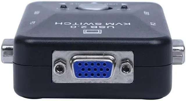 Alt view image 5 of 5 - Mini 2 Ports KVM Manual Switch Box Adapter w USB Connector