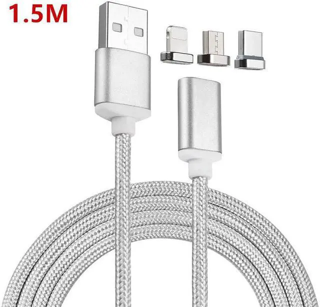 Main image of 1.5M USB Type C/Micro USB/IOS 3IN1 Magnetic Cable USB-C Type-C Fast Charge Adapter Magnet Cable For iPhone  Mole Phone