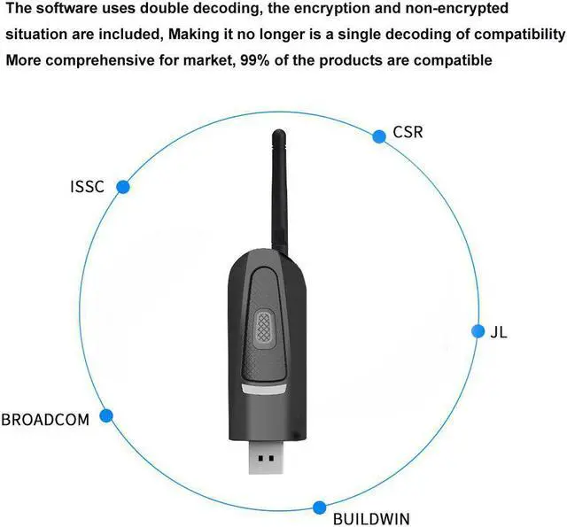 Alt view image 3 of 5 - Low Latency / LL Bluetooth 5.0 Transmitter Audio USB Adapter 3.5mm AUX Jack Wireless Dongle Apt-X Transmitter for TV PC PS4