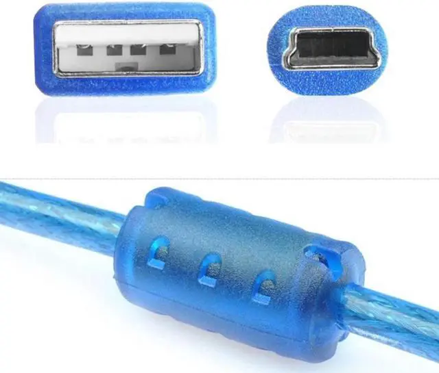 Alt view image 3 of 5 - 2.0 Type A to Mini 5Pin Male  Cable 30cm  150cm 5m Mini 5P  Cabllde Foil+Braided Shieing  cable  Interference