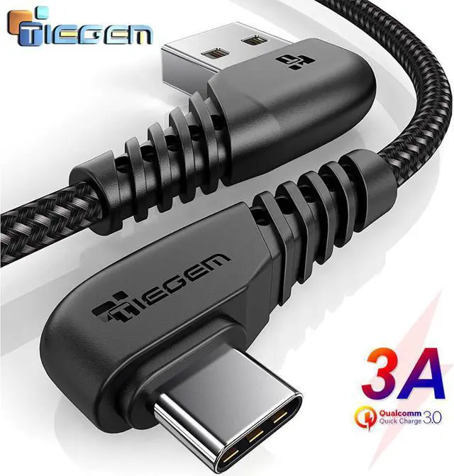 Main image of 90 degree USB Type C Cable 3A USB-C Cable Type-C Fast Charging Cord for  S8 S9 S10 PLUS Mole Phone Cable 2M