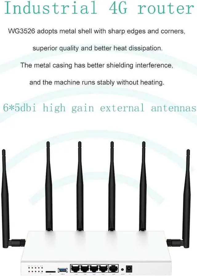 Alt view image 2 of 5 - Full function Wifi Router 3G 4G Wifi Router Modem With 4Lan and Sim Card Slot Openwrt Gigabit Router For Usb 3.0 1200Mbps