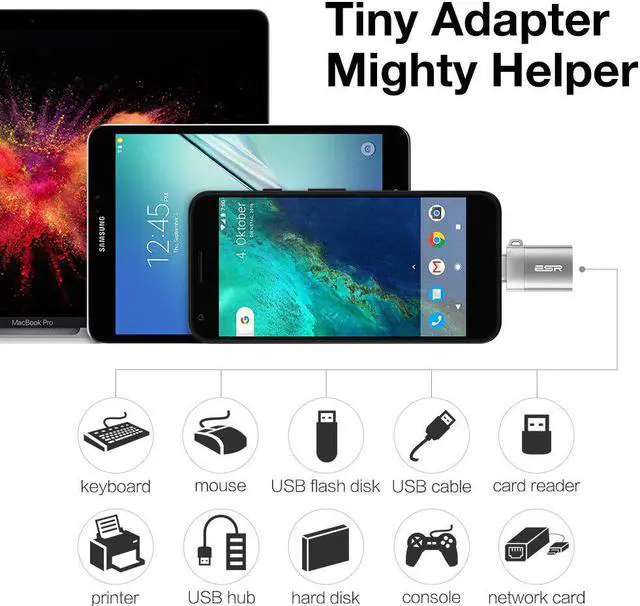 Alt view image 3 of 5 - USB-C to USB-A OTG Converter Cable Adapter Type C Adapter for    USB Disk Flash Type C to USB 3.0 Adapter