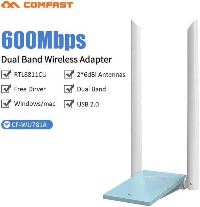 Alt view image 4 of 5 - RTL8814AU 802.11 b/g/n/ac 1900Mbps USB3.0 Wireless WiFi Adapter 2x6dBi WiFi Antenna for Windows 7/8/10 AC Gigabit Dongle Adaptor