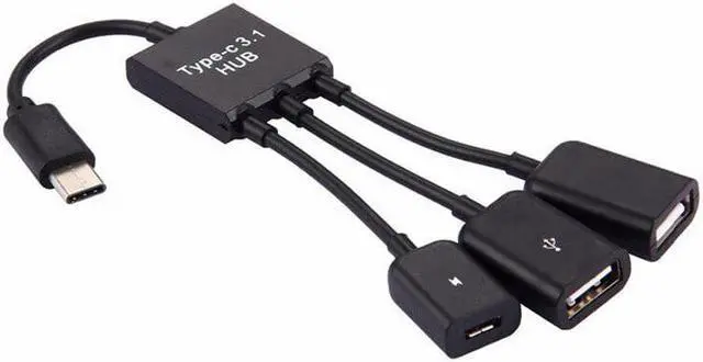 Alt view image 2 of 5 - 3 In1 Type-C Male To Female Micro OTG USB Port Portable Durable Game Mouse Keyboard Adapter Cable For Android Phone Tablet