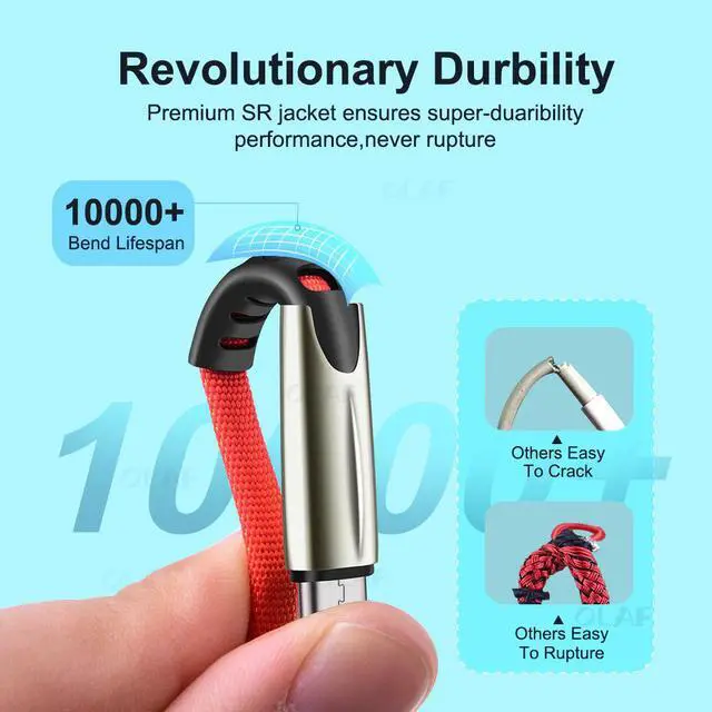 Alt view image 4 of 5 - 5A USB Type C Cable Fast Charging USB C  Cord Phone Charger For  S9 S8 Note 9 8  P20 pocophone F1 Type-C Cable