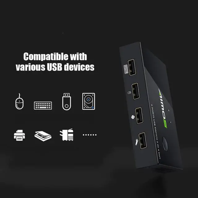 Alt view image 4 of 5 - 2 in 4 out USB2.0 Peripheral Sharing Switch Durable Practical Classic 2 PCs Sharing 4 USB Devices