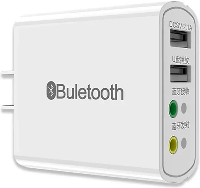 Main image of 4 in 1 2.1A USB 2.0 Hub + Bluetooth 5.0 Receiver Transimtter with 3.5mm Jack Stereo Aux Audio Wireless Adapter for Speaker Car