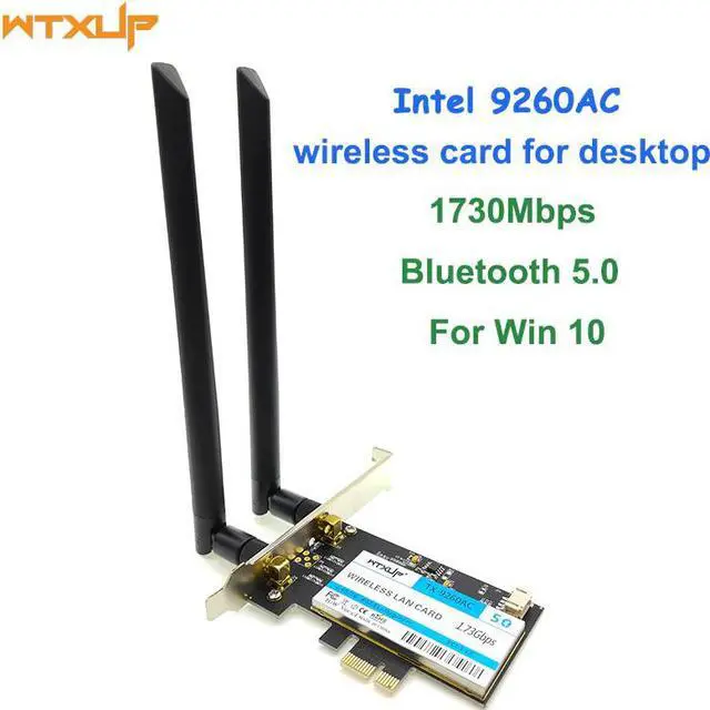 Alt view image 2 of 5 - 9260 AC for 9260ac 9260NGW 1730Mbps PCI-e PCIE 1X WiFi Adapter MU-MIMO Bluetooth 5.0 WLAN Network Card