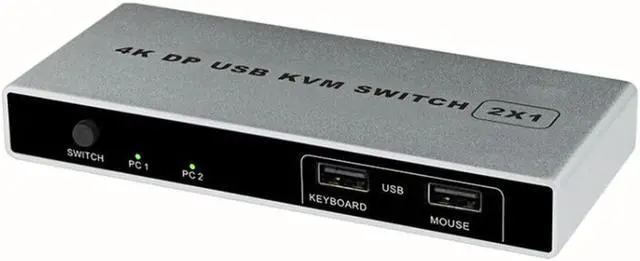 Alt view image 5 of 5 - Dual-port Displayport KVM Switch USB Displayport KVM 144Hz DP Switcher 4KX2K/60Hz 2K/144Hz Displayport 2 in 1 out KVM USB