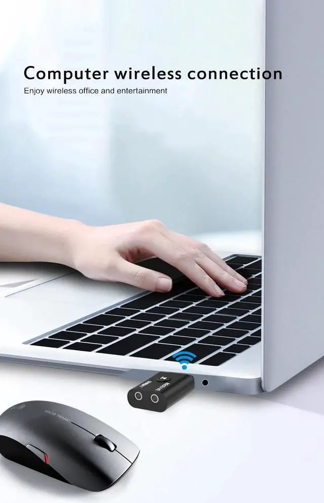 Alt view image 5 of 5 - Bluetooth 5.0 Transmitter Receiver 3.5mm AUX USB Mini 2 in 1 Wireless Stereo Audio Adapter for Home TV PC Car Mp3/4