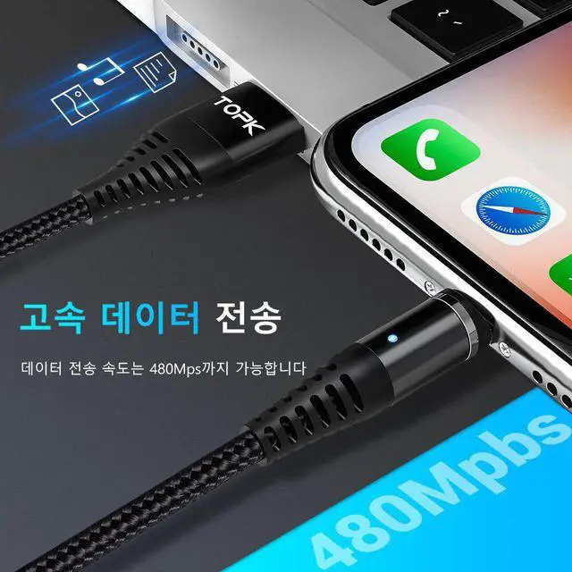 Alt view image 4 of 5 - 5A Magnetic USB Cable Fast Charging USB Type C Cable Magnet Charger  Charge Micro USB Cable For iPhone X