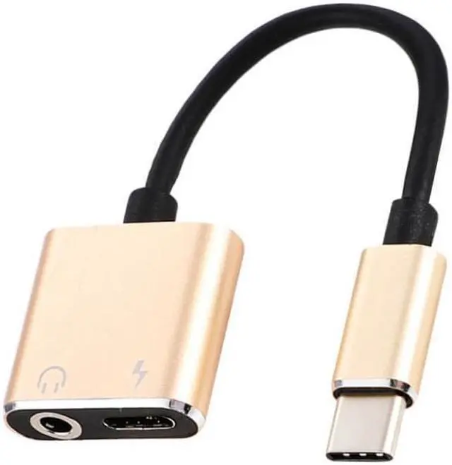 Alt view image 3 of 5 - 2in1 Type-C USB C To 3.5mm Audio Headphone Jack Adapter AUX And Sync Charge Cable Portable USB Type C Charge Audio Adapter