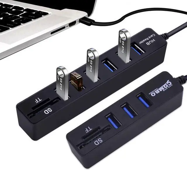 Alt view image 3 of 5 - USB Hub Multi USB 2.0 Hub USB Splitter High Speed 3 / 6 Ports Hab TF  Card Reader All In One For PC Laptop Accessories