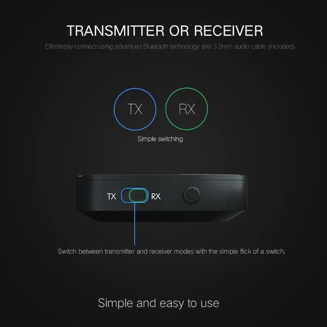 Alt view image 4 of 5 - KN319 Bluetooth 4.2 Receiver Transmitter 2 IN 1 Wireless Bluetooth Adapter Audio With 3.5MM AUX Audio For Home TV MP3 PC