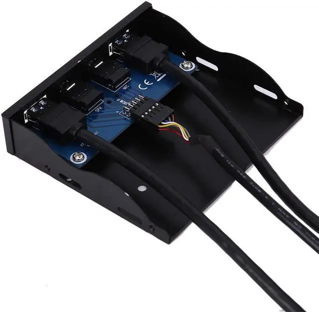 Alt view image 3 of 5 - 3.5" 20Pin to 2 USB 3.0 Port HUB + HD Audio PC Floppy Expansion Front Panel USB Interface and Audio Interface are Provided