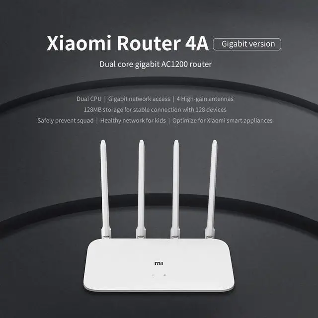 Alt view image 5 of 5 - Router 4A 4C MI Gigabit edition 2.4GHz 5GHz 16MB ROM 128MB DDR3 High Gain 4 Antenna APP Control IPv6 WiFi  Router