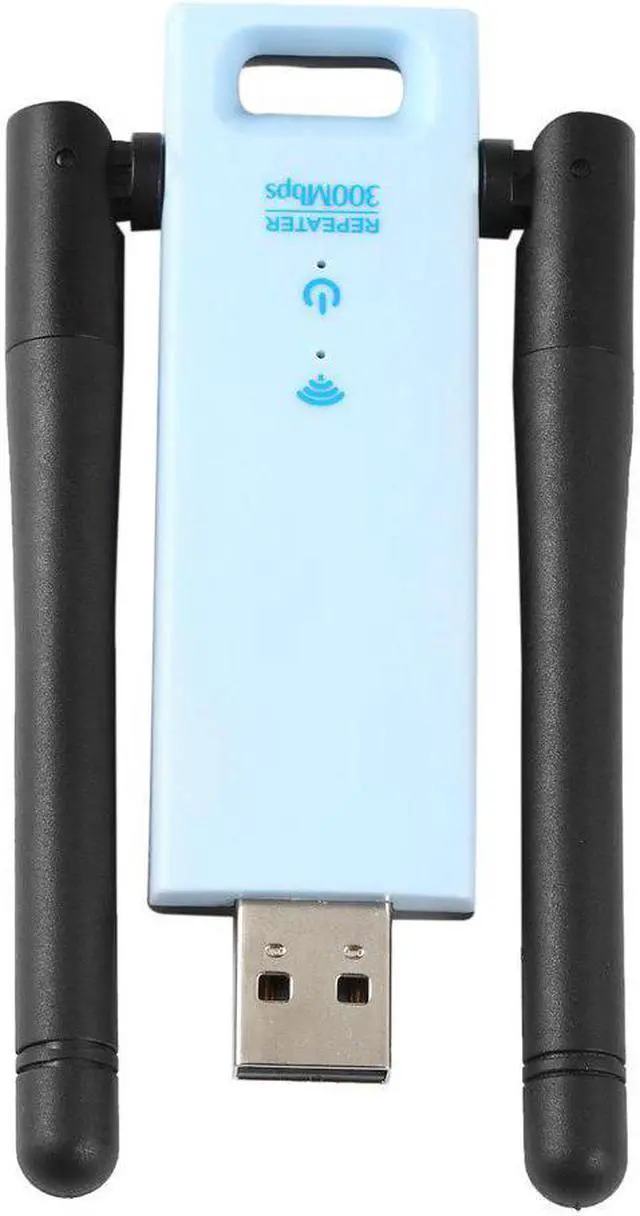 Alt view image 2 of 5 - 300Mbps USB Wireless WiFi Repeater 2.4Ghz usb wifi router Signal booster with dual Antenna WiFi signal Range Extender