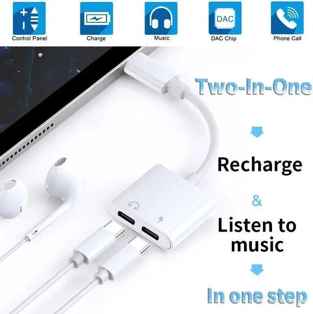 Alt view image 2 of 5 - Type C To 3.5mm Jack Earphone Audio Adapter Charger For 2in1 Charging Converter Cable for phone to 3.5
