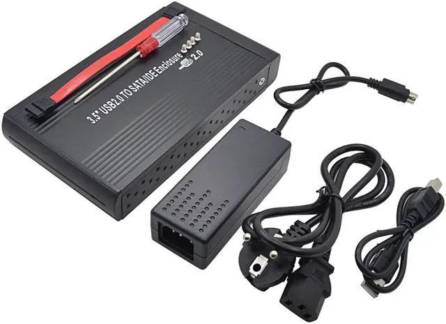 Alt view image 5 of 5 - 3.5 Inch HDD External Enclosure Box HD SSD DVD Drive Hard Disk 2TB Sata IDE to USB 2.0 Adapter Eu Power Aluminum Case