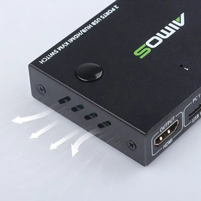 Alt view image 3 of 5 - 4K USB  KVM Switch Box Video Display USB Switcher Splitter for 2 PC Sharing Keyboard Mouse Printer Plug and Play With cable