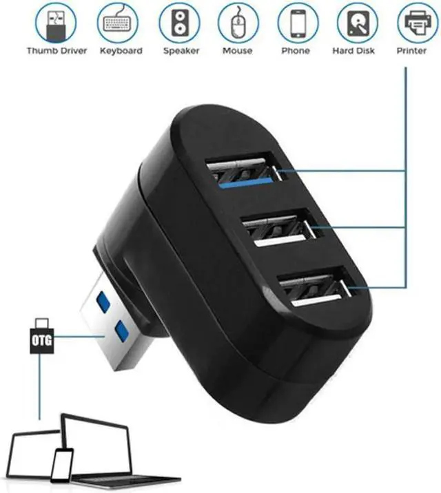 Alt view image 2 of 5 - HUB 3  Hub 3.0 High Speed Multiple Splitter 2.0 Hab 1  Hub Multiple  Adapter 3.0 Card Reader For PC Laptop