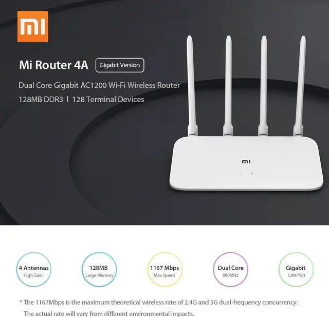 Alt view image 2 of 5 - Gigabit Version  Router 4A  Wireless WiFi 2.4GHz 5GHz WiFi 1167Mbps WiFi Repeater 128MB High Gain 4 Antennas  Router