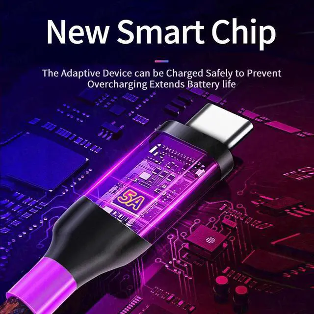 Alt view image 4 of 5 - 5A USB Type C Cable For  P40 Mate P30 Pro Supercharge Quick Charge 3.0 For  Poco F2 Pro Fast Charging Charger Wire