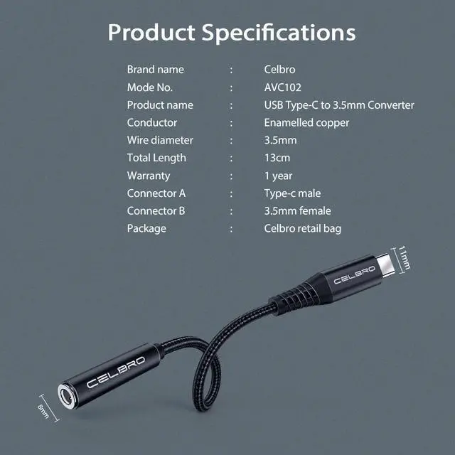 Alt view image 5 of 5 - C 3.5mm Aux Adapter USB C to 3.5mm Headphone Jack Aux Audio Cable for  S20 Ultra Note 20 10 Plus  Mi 10 9 Pro