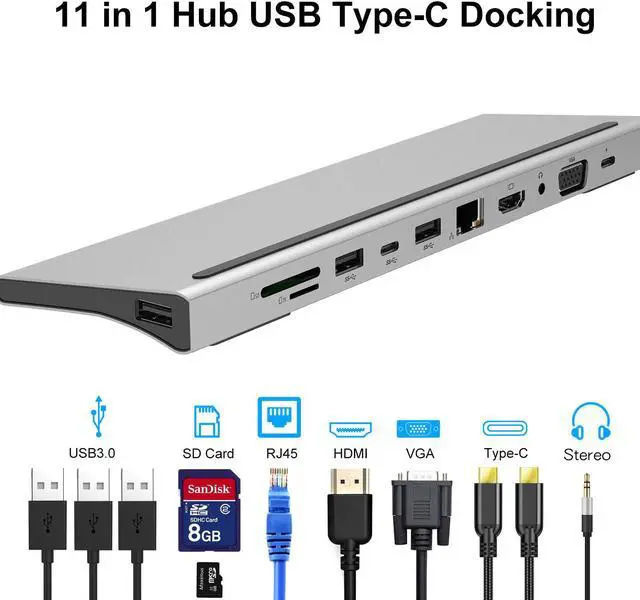 Main image of 11 in1 HUB Adapter USB C HUB Type-c 3.0 USB-C To HDMI 4K /TF Card Reader PD Charging Ethernet Adapter for MacBook Pro HUB