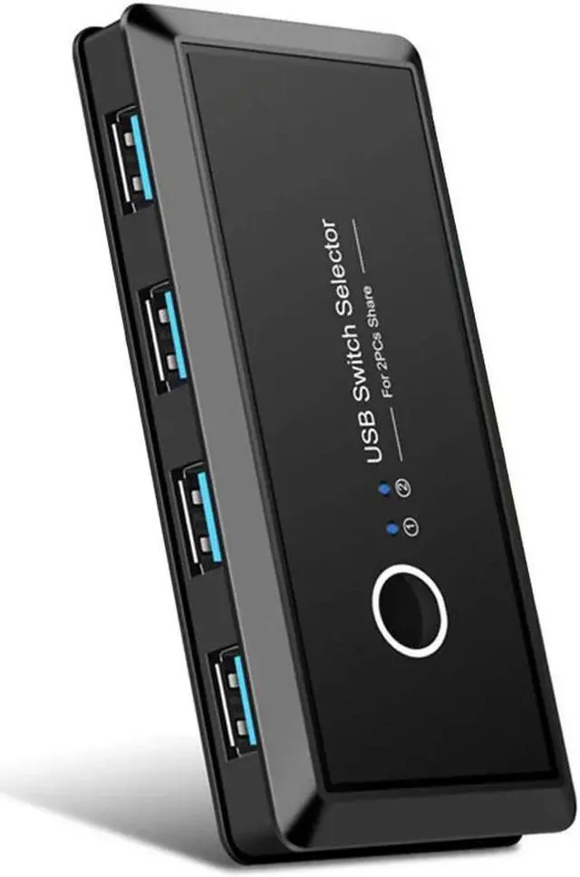 Alt view image 2 of 5 - KVM Switch 2 in 4 out  3.0 Peripheral Sharing Switch 2 Port PCs Sharing 4 Devices for Keyboard Mouse Scanner Printer