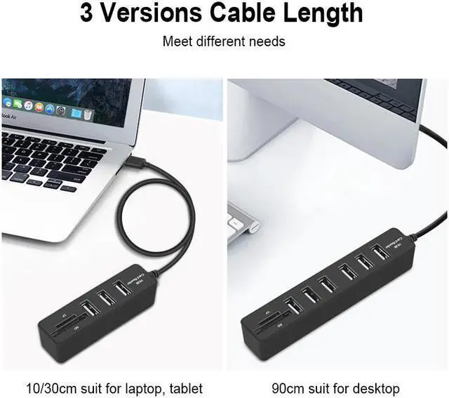 Alt view image 3 of 5 - USB Hub 3.0 Multi USB 3.0 Hub USB Splitter 3 Port Hub Hab Adapter for PC Accessories with TF SD Card Reader 6 Port 2.0 EU