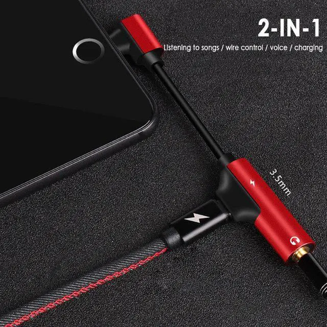 Alt view image 4 of 5 - 2 In 1 USB C Audio Cable Type C 3.5mm Earphone Connector Fast Headphone Jack Splitter Charging Audio Adapter For