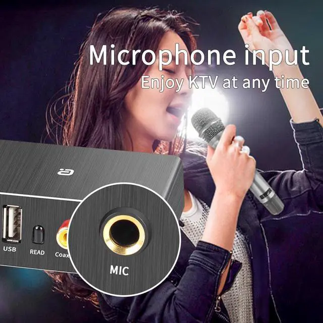 Alt view image 4 of 5 - Bluetooth 5.0 Receiver Audio DAC Converter U-disk Player KTV microphone Optical Coaxial To 3.5mm RCA Aux Music Adapter