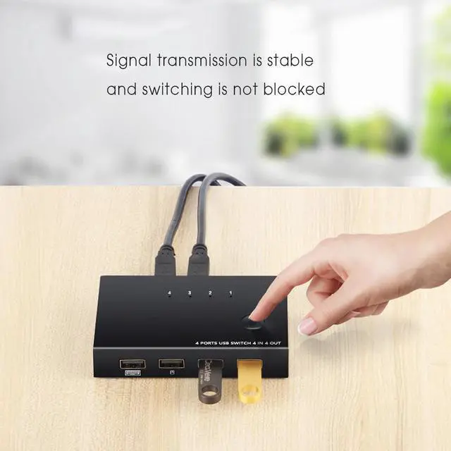 Alt view image 5 of 5 - 2020 New USB KVM Switch Box 4 Port Video Display USB2.0 Switch KVM Switcher Splitter Box for 4 PC Sharing Printer Keyboard Mouse