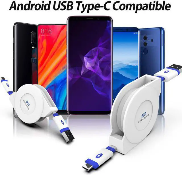 Alt view image 5 of 5 - 2m  Usb Type C Charger Cable Retractable Cavo Usbc Type-C Kabel for  S20 Ultra Note 10 Plus  Mi 10 Pro 9 A3 Phone