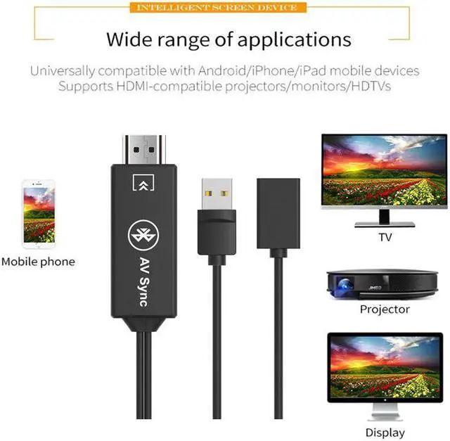 Alt view image 3 of 5 - AV Adapter USB HDMI Cable  For iPhone XS X iOS    Type C Micro USB Android 5.0 Phone to TV HDTV